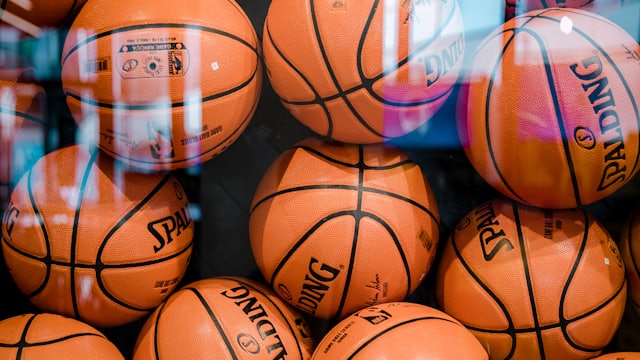 Basketball going through the hoop